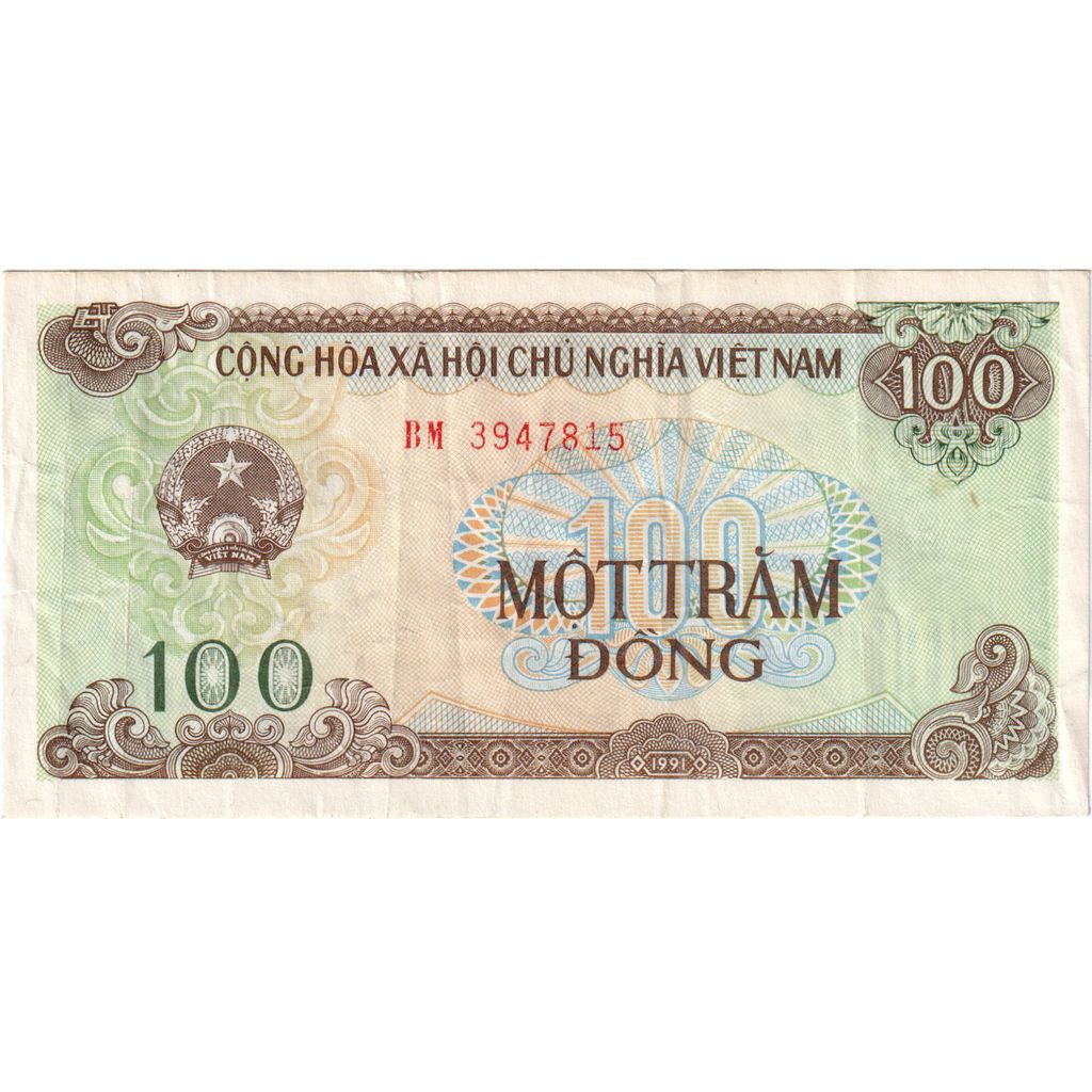 Vietname, 100 D<ox>ng, 1991, UNC(63)