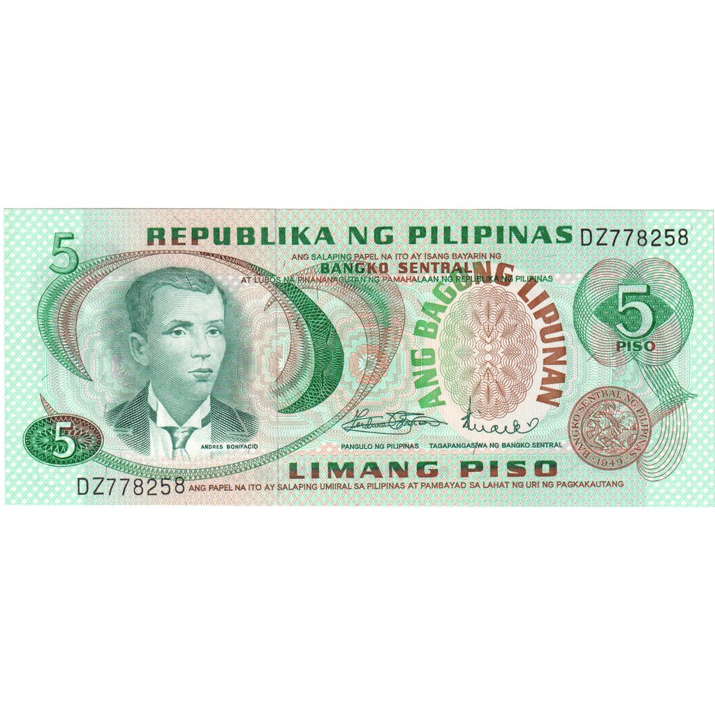 Filipinas, 5 Piso, UNC(65-70)