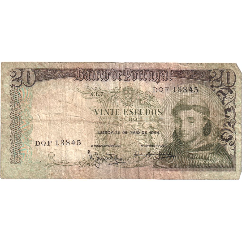 Portugal, 20 Escudos, 1964-05-26, BC
