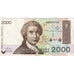 Banknote, Croatia, 2000 Dinara, 1992, 1992-01-15, KM:23s, EF(40-45)