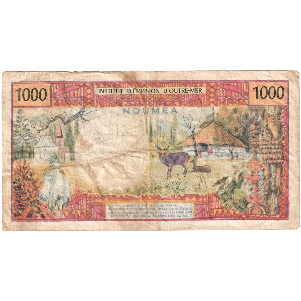New Caledonia, 1000 Francs, NOUMÉA, VF(20-25)