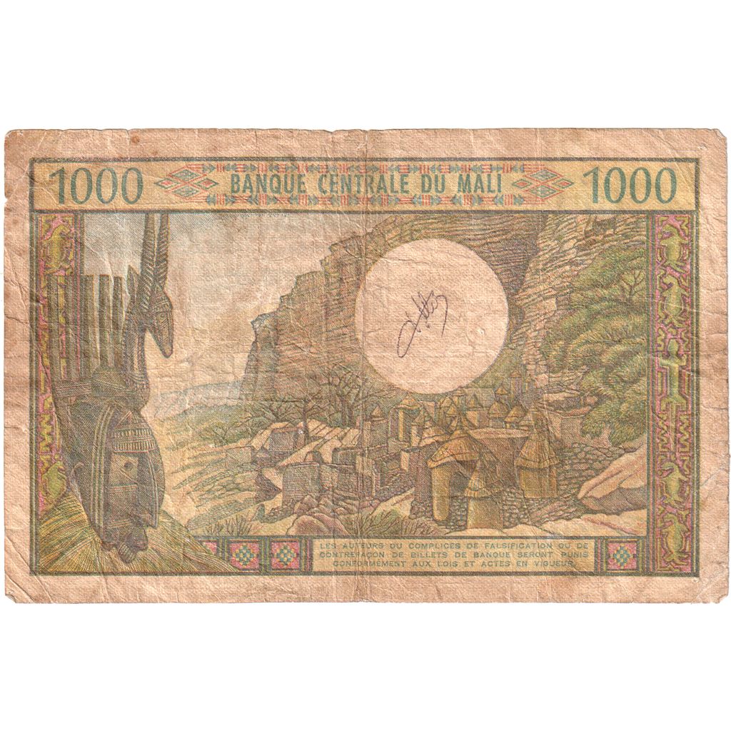 Mali, 1000 Francs, TB