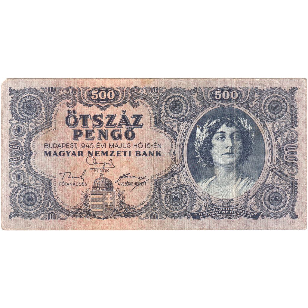 Hungria, 500 Pengö, 1945-05-15, VF(30-35)