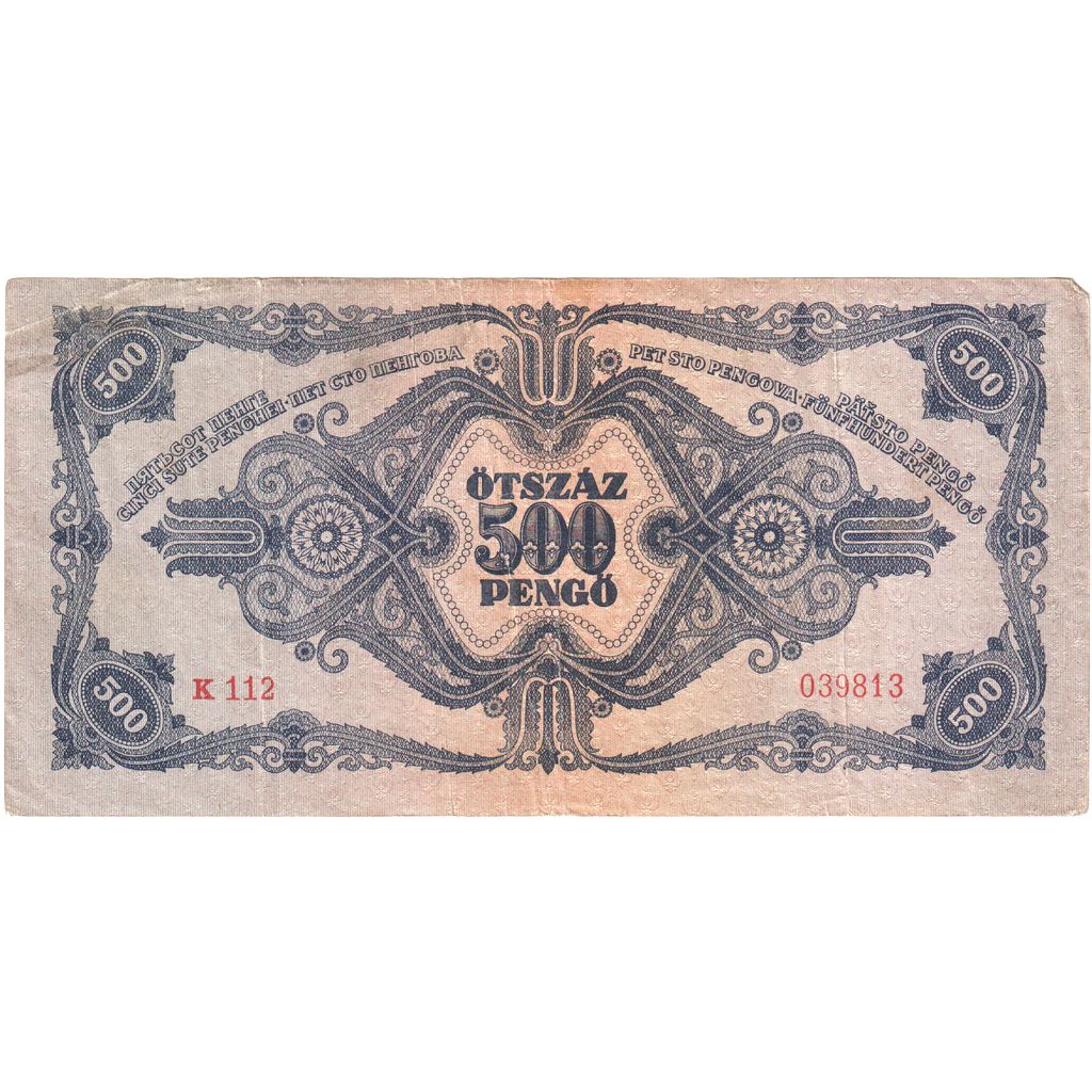 Hungria, 500 Pengö, 1945-05-15, VF(30-35)