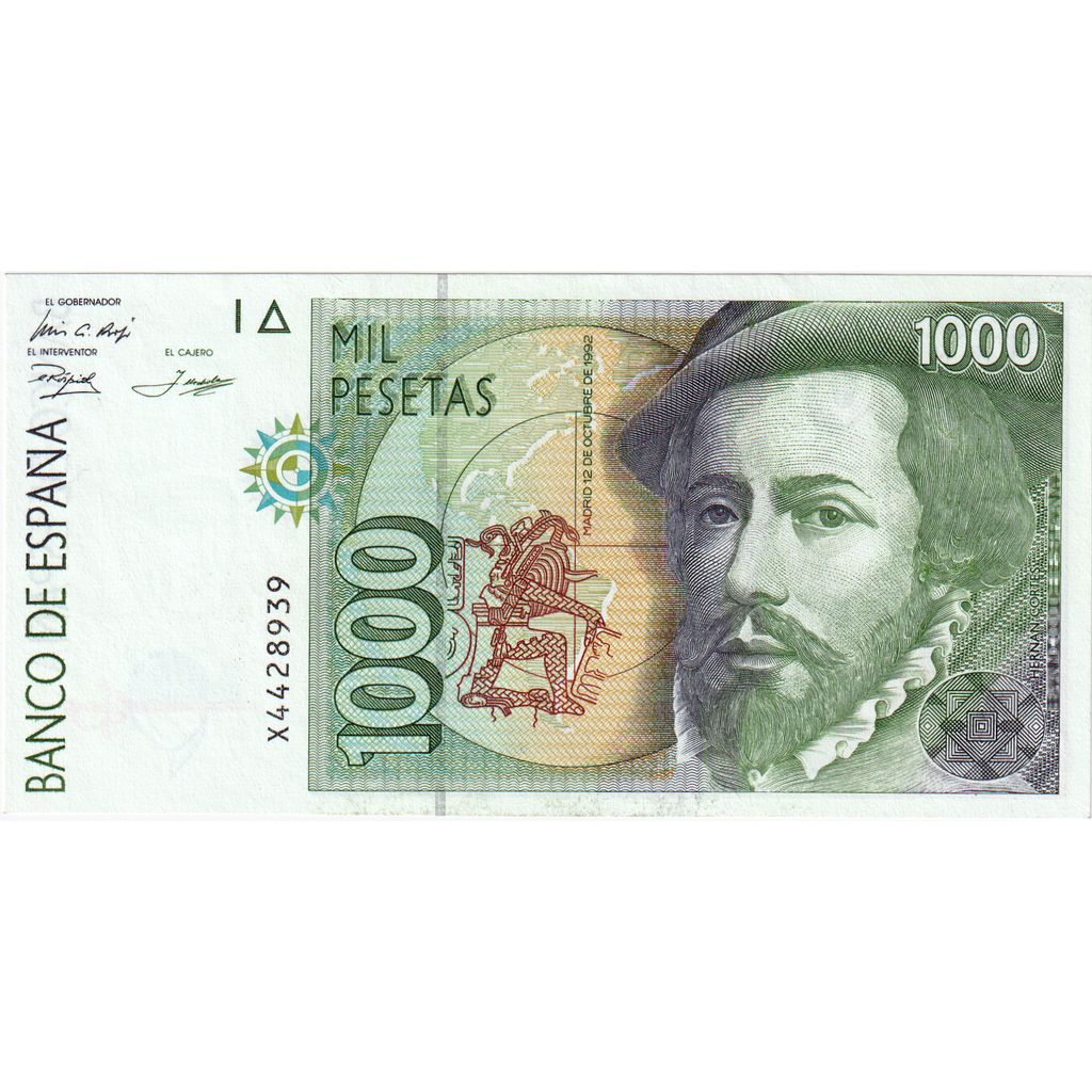 Hiszpania, 1000 Pesetas, 1992-10-12, AU(55-58)