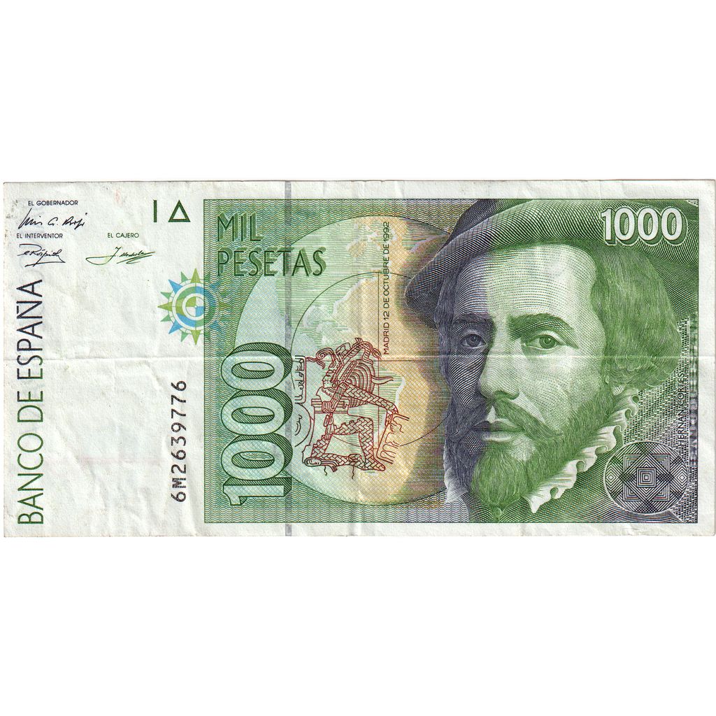 Spain, 1000 Pesetas, 1992-10-12, EF(40-45)