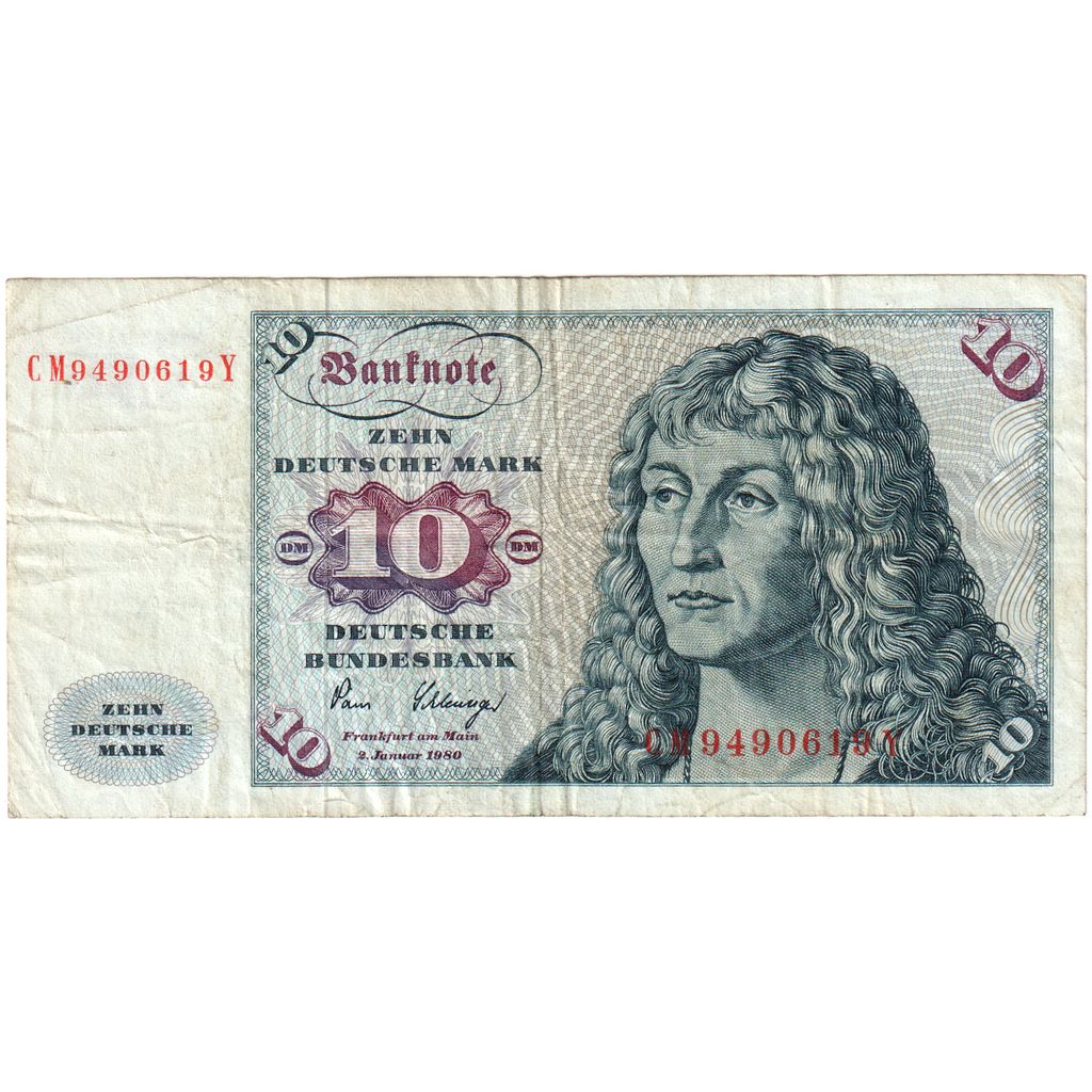 Bundesrepublik Deutschland, 10 Deutsche Mark, 1980-01-02, S+