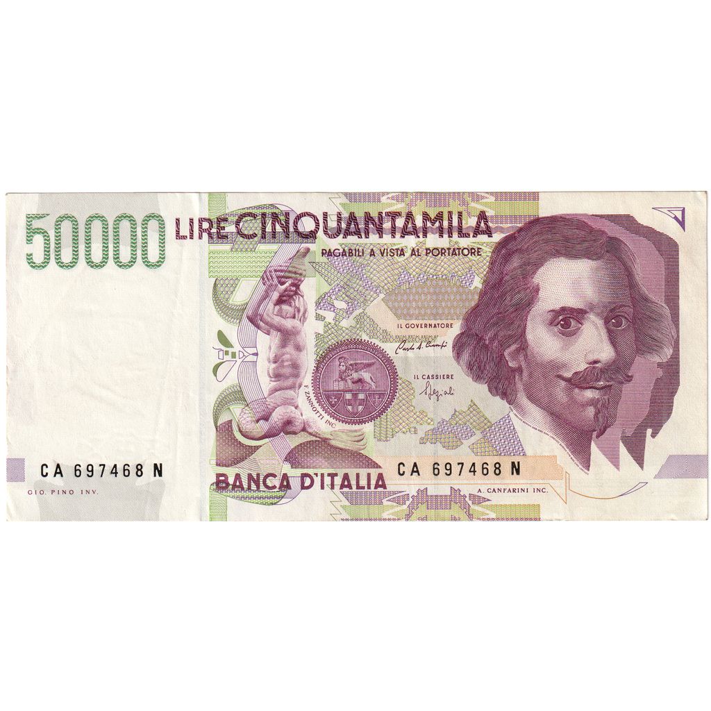 Italie, 50,000 Lire, 1992-05-27, SUP