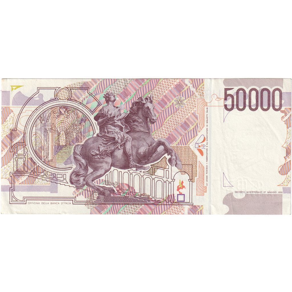 Italie, 50,000 Lire, 1992-05-27, SUP