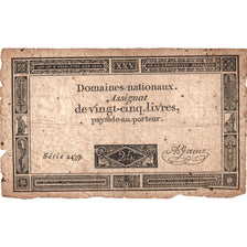 France, 25 Livres, 1793-06-06, SERIE 2439, VF(30-35)