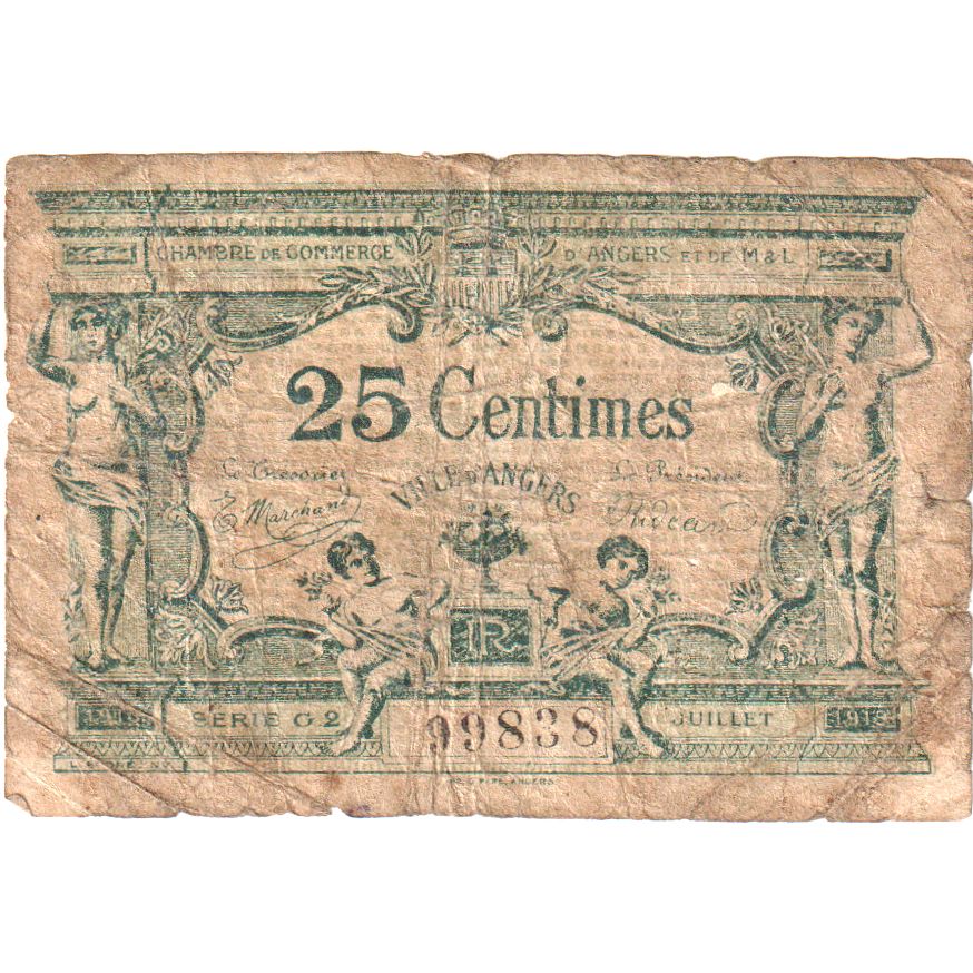 Frankreich, 25 Centimes, Angers, S, Pirot:8-4