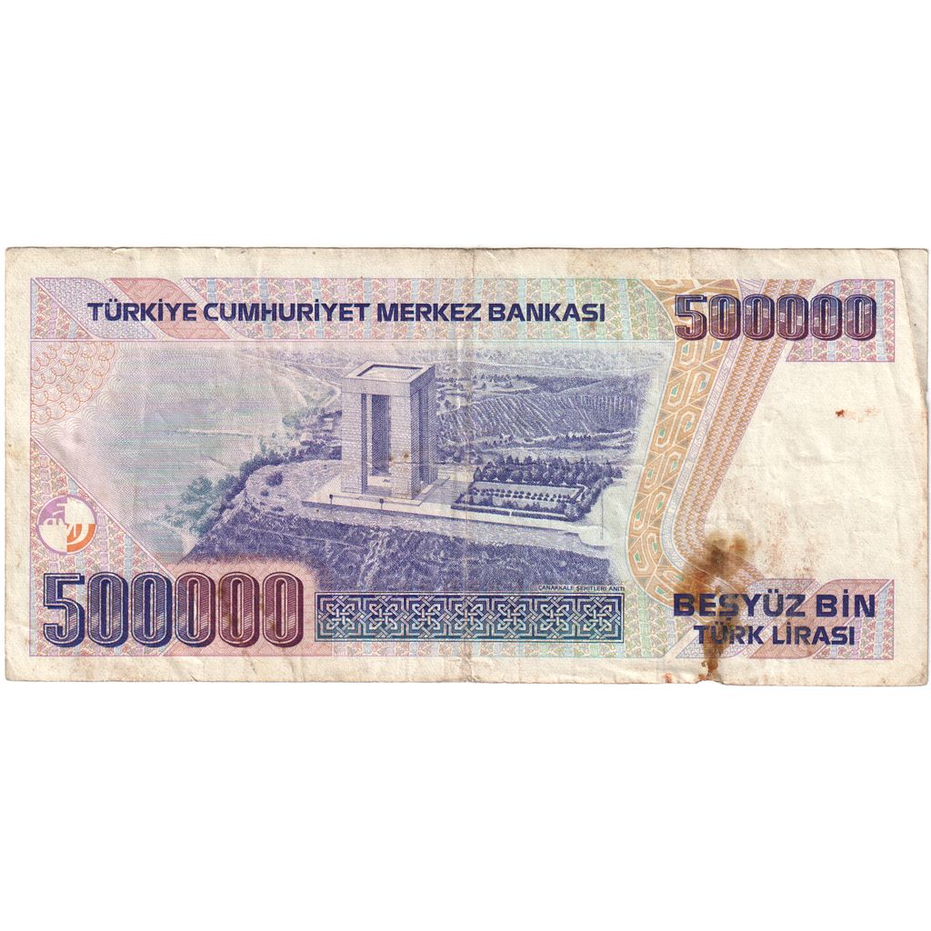 Billet, Turquie, 500,000 Lira, Undated (1988), KM:212, TB