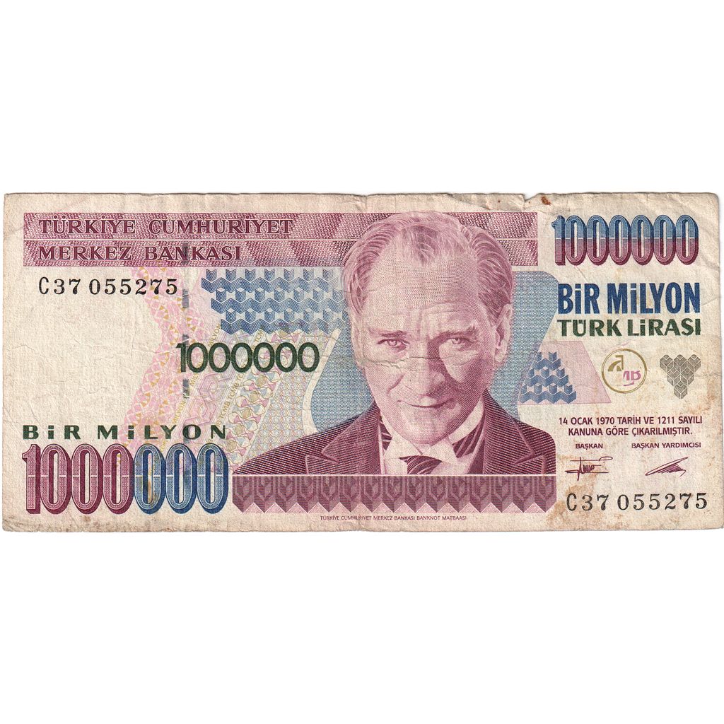 Turquia, 1000000 Lira, 1970-10-14, VF(30-35)
