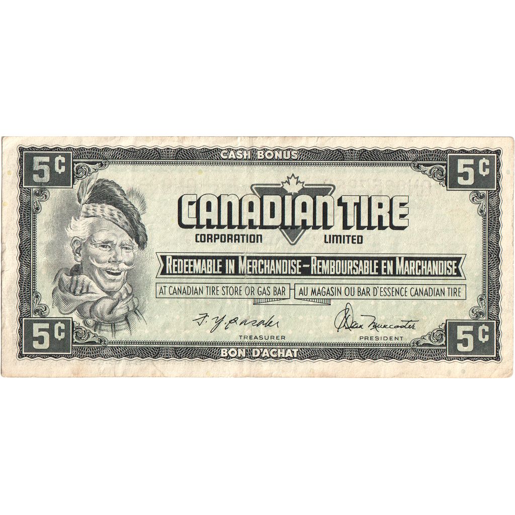 Canadá, 5 Cents, CANADIAN TIRE PUB, EF(40-45)