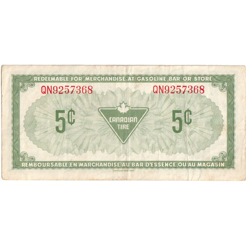 Canadá, 5 Cents, CANADIAN TIRE PUB, EF(40-45)