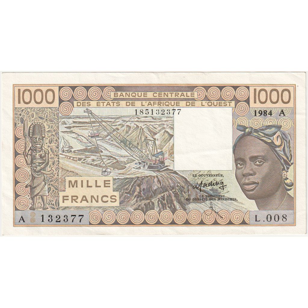 West African States, 1000 Francs, AU(55-58)