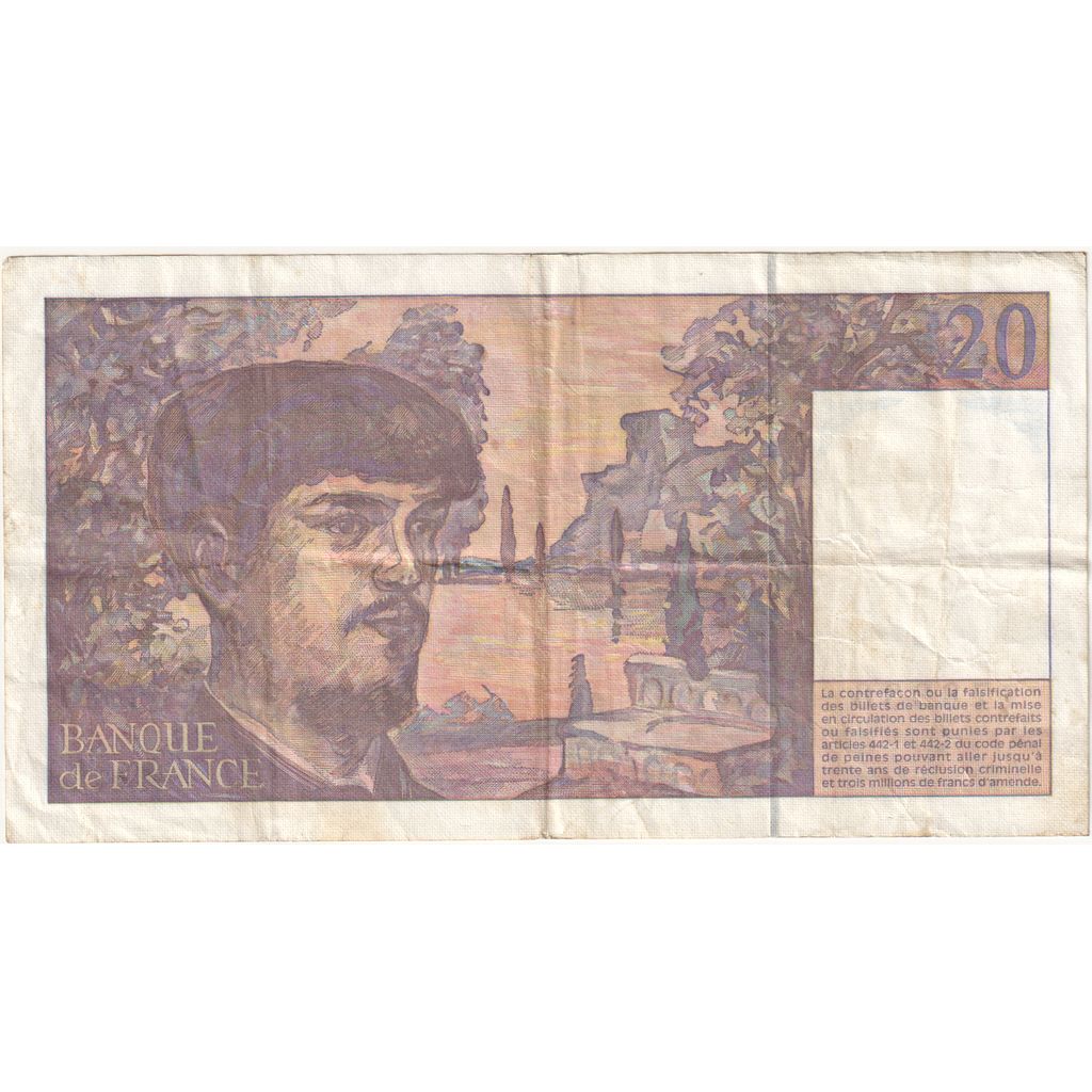 Francja, 20 Francs, Debussy, 1997, P.060, VF(30-35)