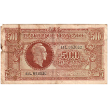 France, 500 Francs, Undated (1945), 41L, VF(20-25)