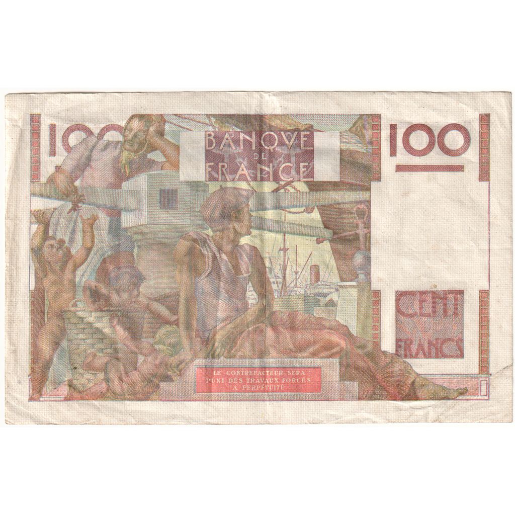 France, 100 Francs, Jeune Paysan, 1953-10-01, K.564, TB+