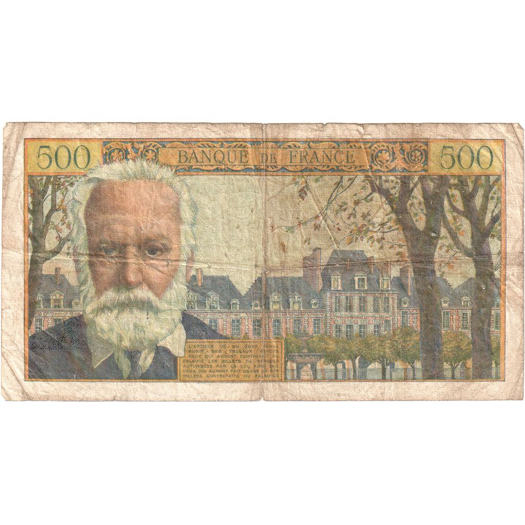 France, 500 Francs, Victor Hugo, 1958-07-10, Y.101, VF(20-25)
