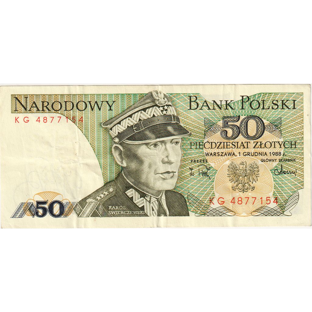 Poland, 50 Zlotych, 1988-12-01, AU(55-58)