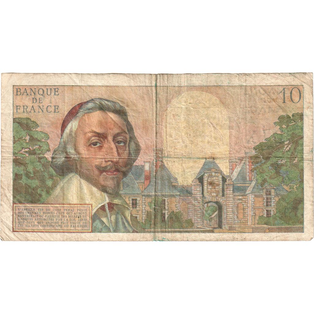 France, 10 Nouveaux Francs, Richelieu, 1961-02-02, L.171, VF(20-25)