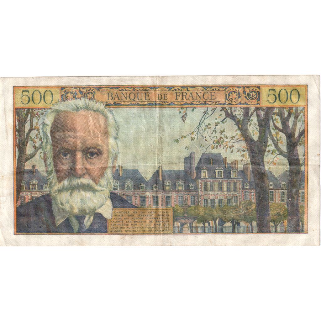 France, 500 Francs, Victor Hugo, 1954-03-04, P.29, EF(40-45)