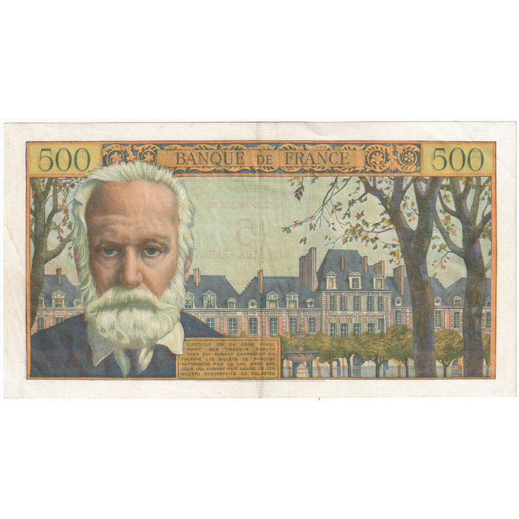 France, 5 Nouveaux Francs on 500 Francs, Victor Hugo, 1958-10-30, Z.114