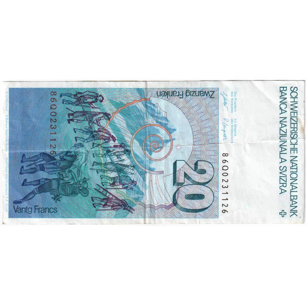 Suiza, 20 Franken, MBC