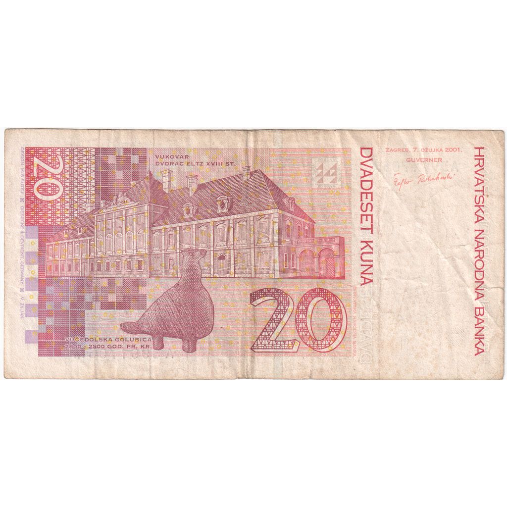Croatia, 20 Kuna, 2001-03-07, VF(30-35)