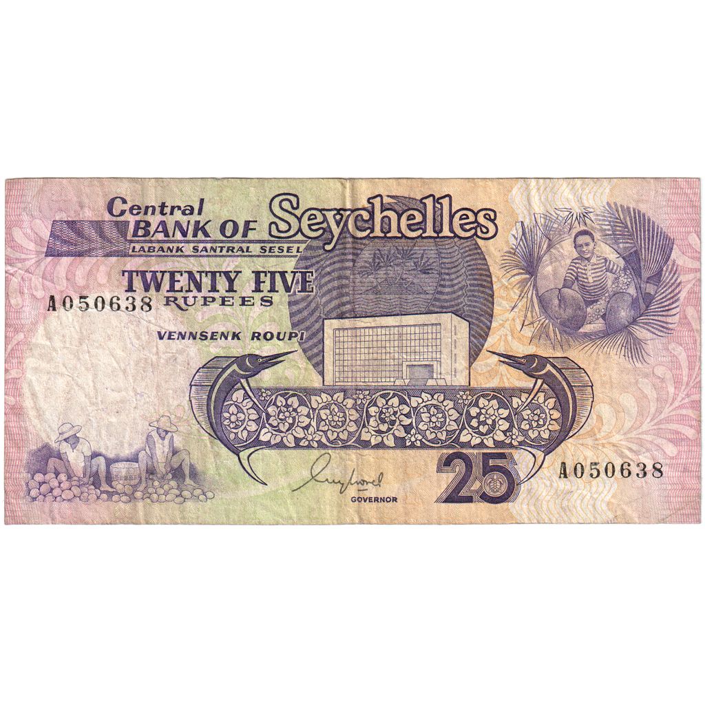 Seychelles, 25 Rupees, VF(30-35)