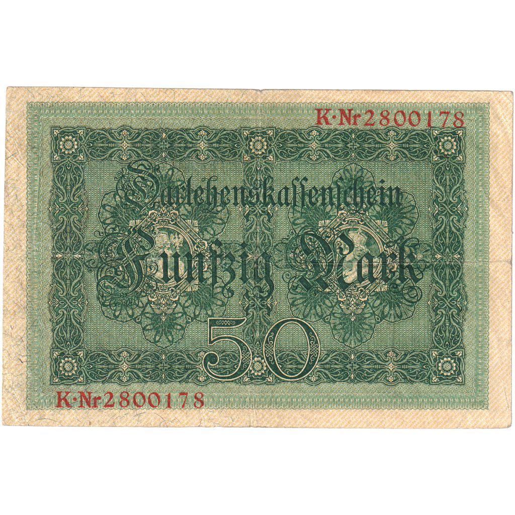 Banconote, Germania, 50 Mark, 1914-08-05, KM:49b, BB