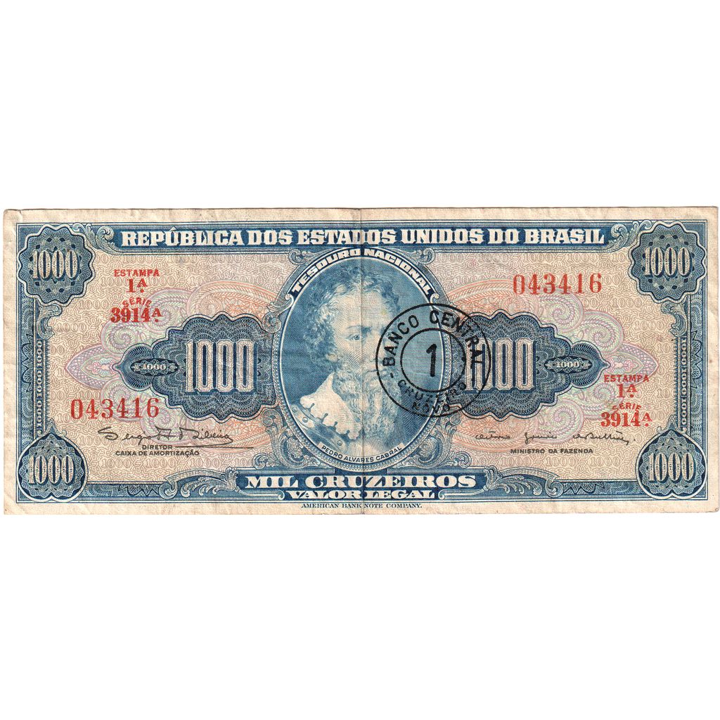 Brazil, 1 Cruzeiro Novo on 1000 Cruzeiros, VF(30-35)