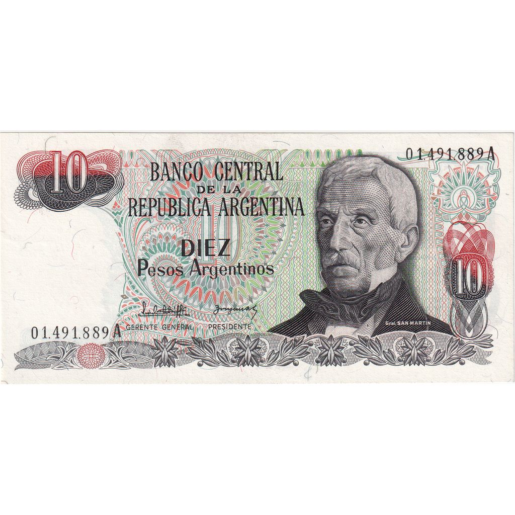 Geldschein, Argentinien, 10 Pesos Argentinos, Undated (1983-84), KM:313a, UNZ