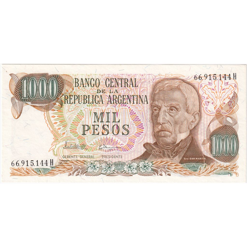 Geldschein, Argentinien, 1000 Pesos Argentinos, 1984, KM:317b, UNZ