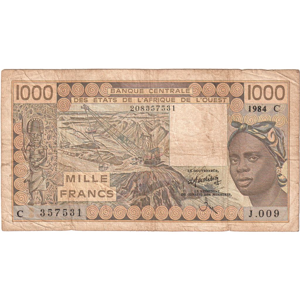 États de l'Afrique de l'Ouest, 1000 Francs, TB