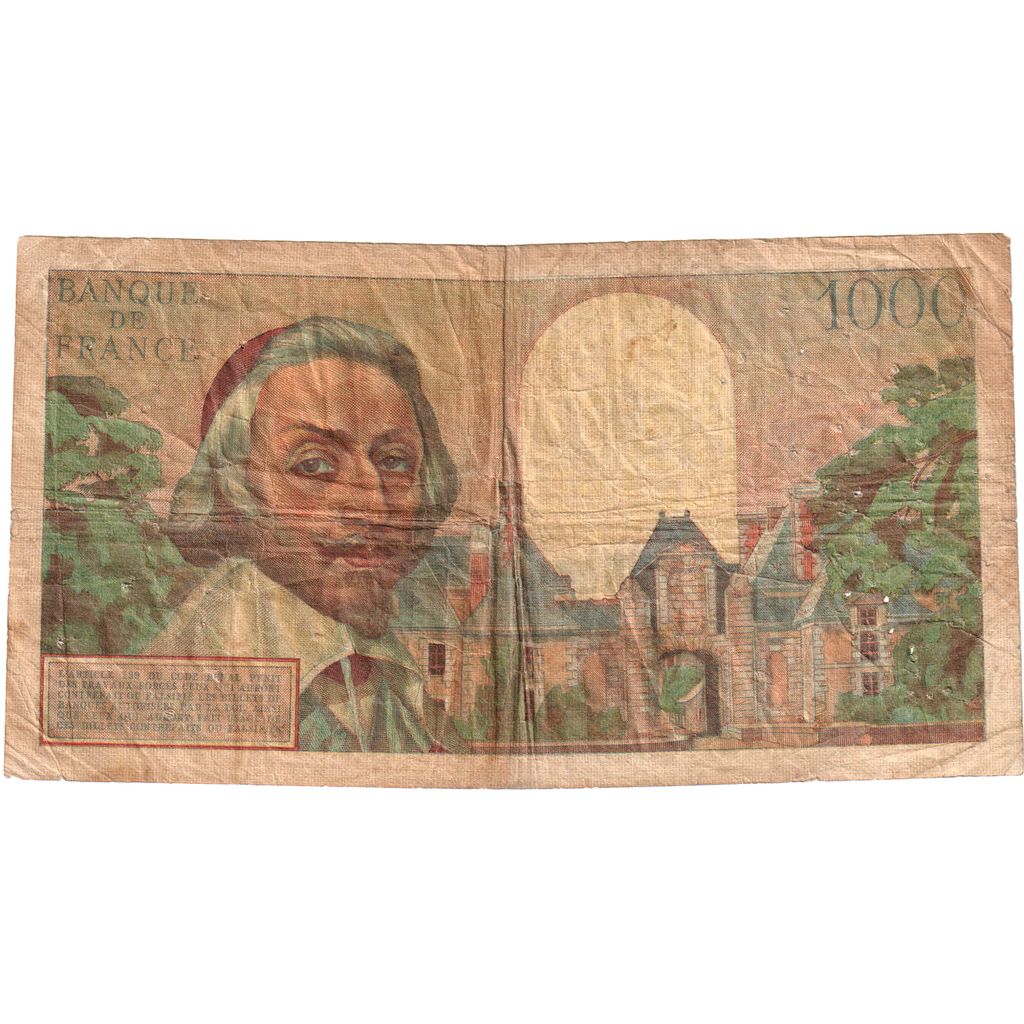 France, 1000 Francs, Richelieu, 1955-04-07, N.141, VF(20-25)