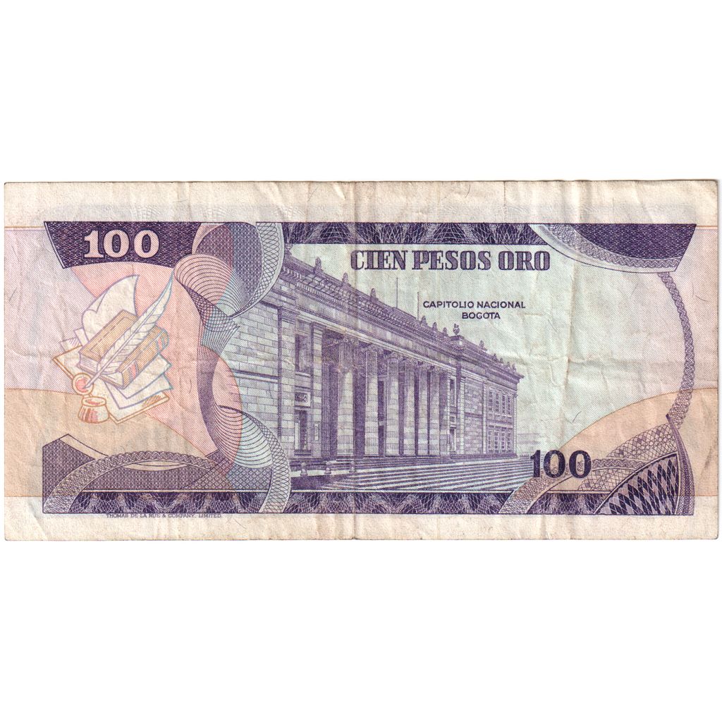 Colombia, 100 Pesos Oro, 1977-01-01, MB+