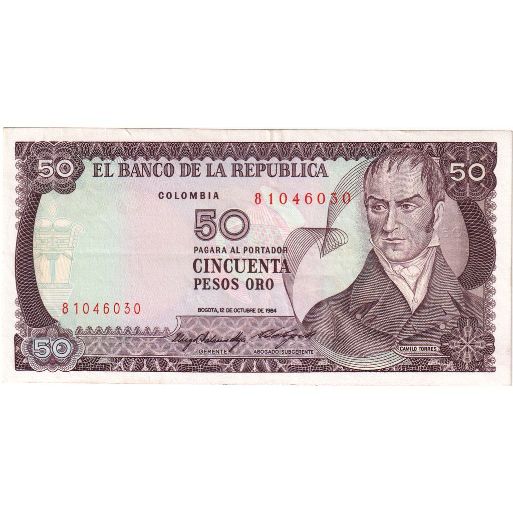 Colombia, 50 Pesos Oro, 1984-10-12, BB