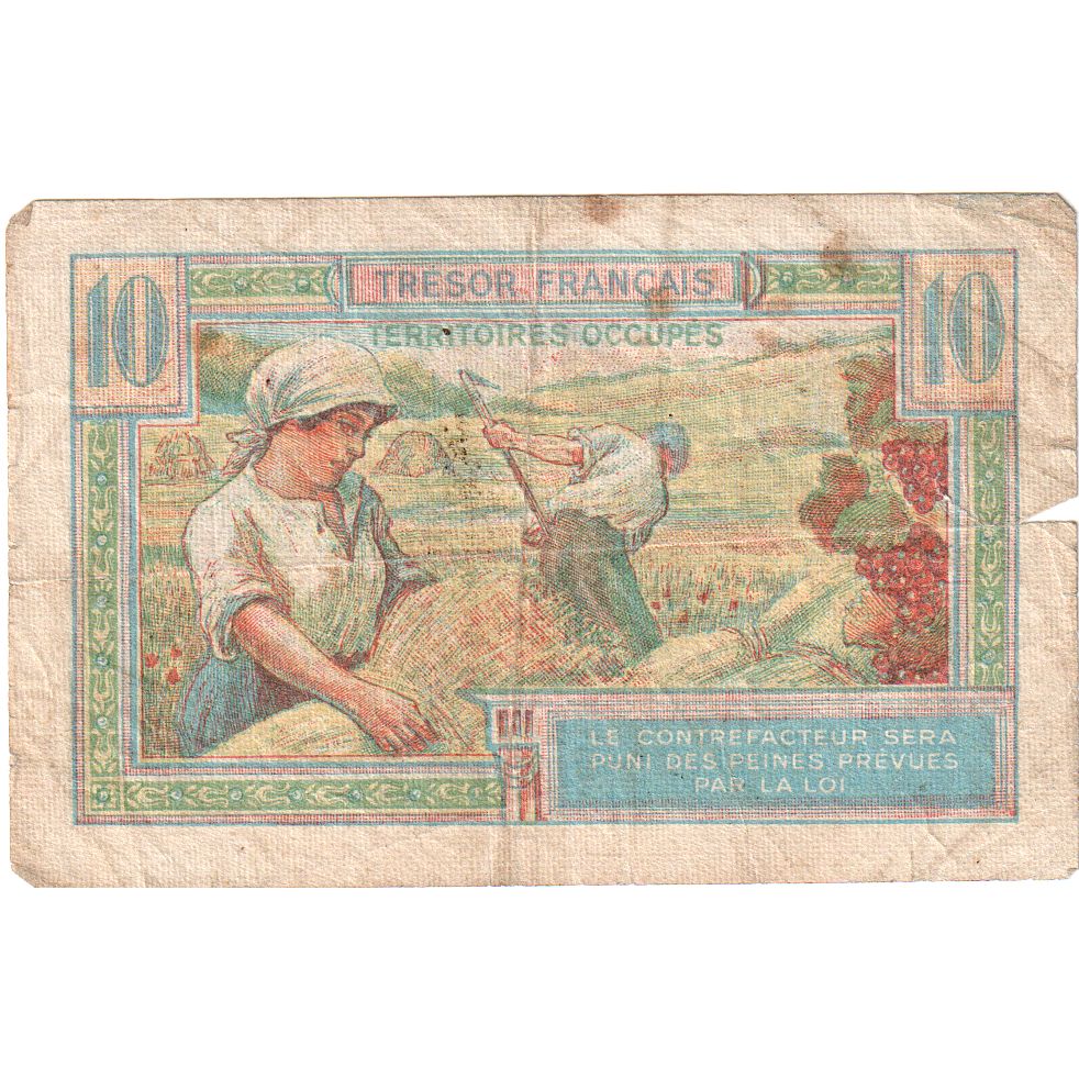Francja, 10 Francs, 1947 French Treasury, A.02738021, VF(30-35)