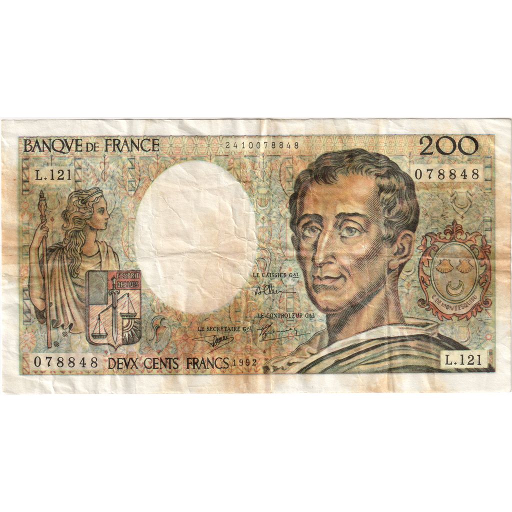 Frankrijk, 200 Francs, Montesquieu, L.121, TB