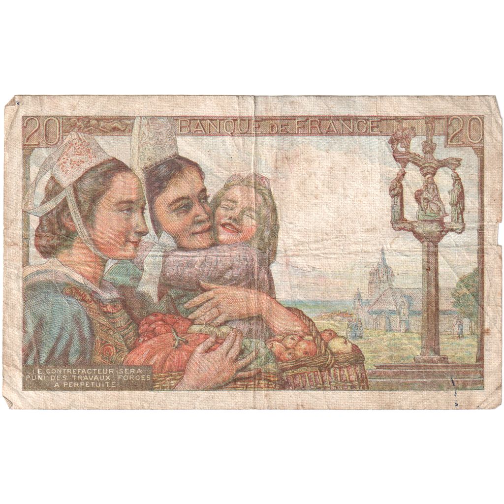 France, 20 Francs, Pêcheur, 1948-01-29, W.165, TB