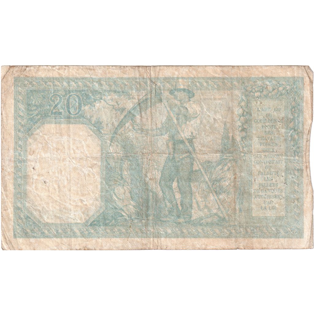 France, 20 Francs, Bayard, 1917-09-05, T.2877, VF(20-25)