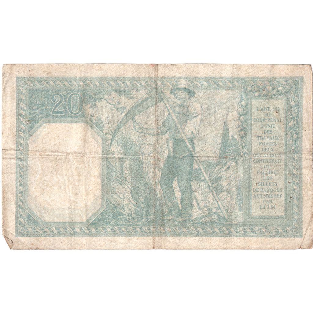 France, 20 Francs, Bayard, 1918-01-30, F.3801, VF(30-35)