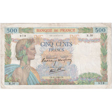 France, 500 Francs, La Paix, 1940-01-04, N.50, VF(20-25)