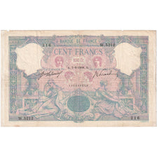France, 100 Francs, Bleu et Rose, 1908-09-04, W.5212, VF(20-25)
