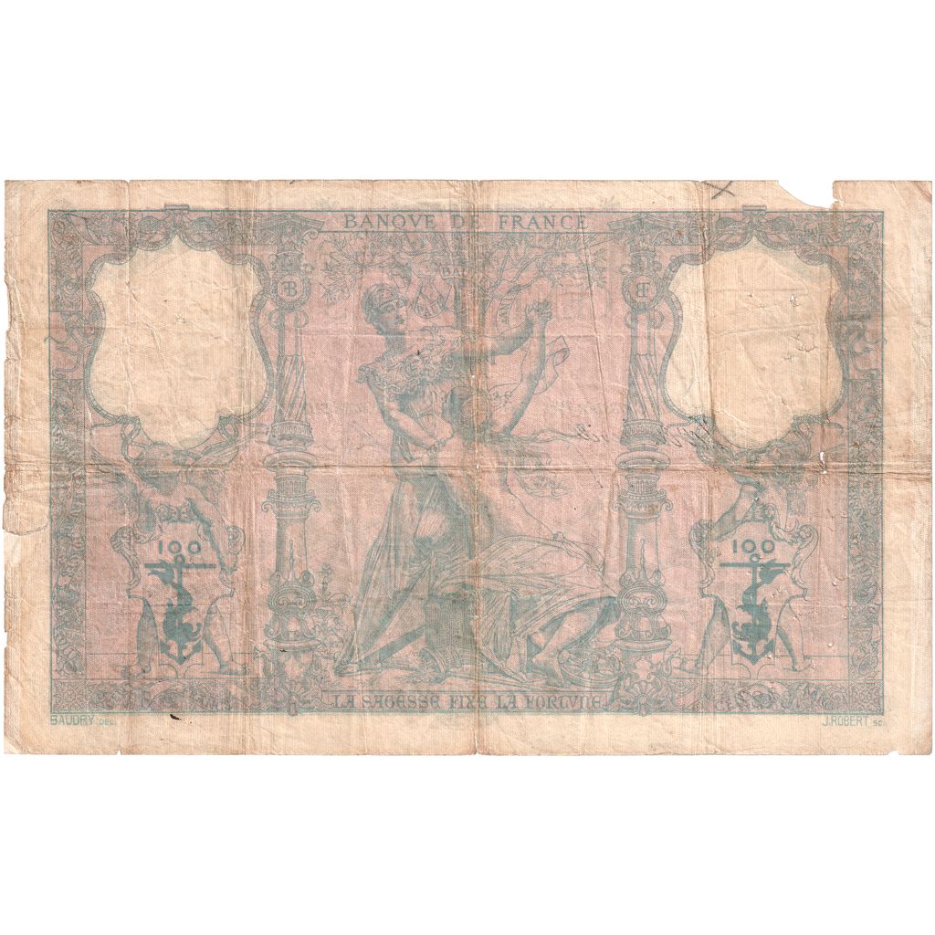 France, 100 Francs, Bleu et Rose, 04-09-1908, T.3422, TB