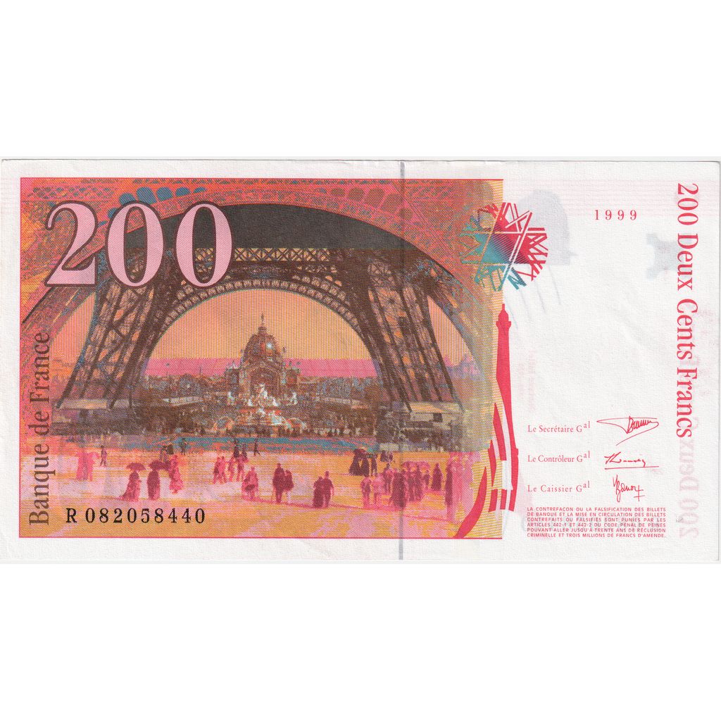 França, 200 Francs, Eiffel, L089616371, EF(40-45)