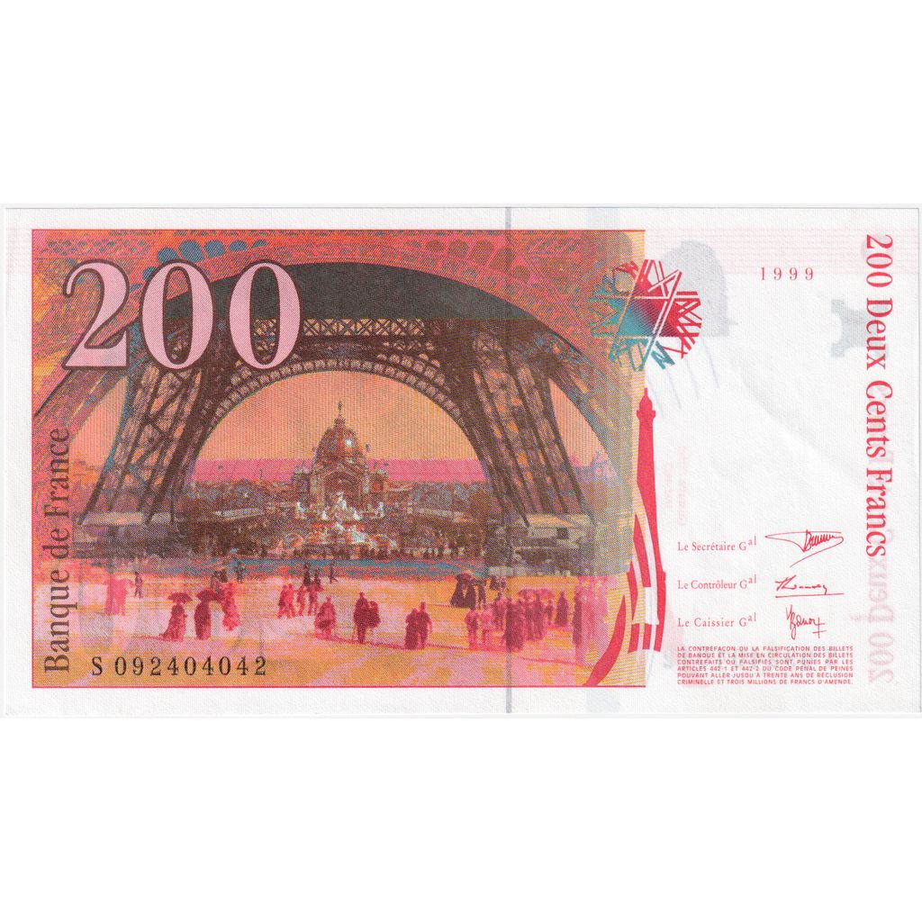 Francja, 200 Francs, Eiffel, S092404042, UNC(65-70)