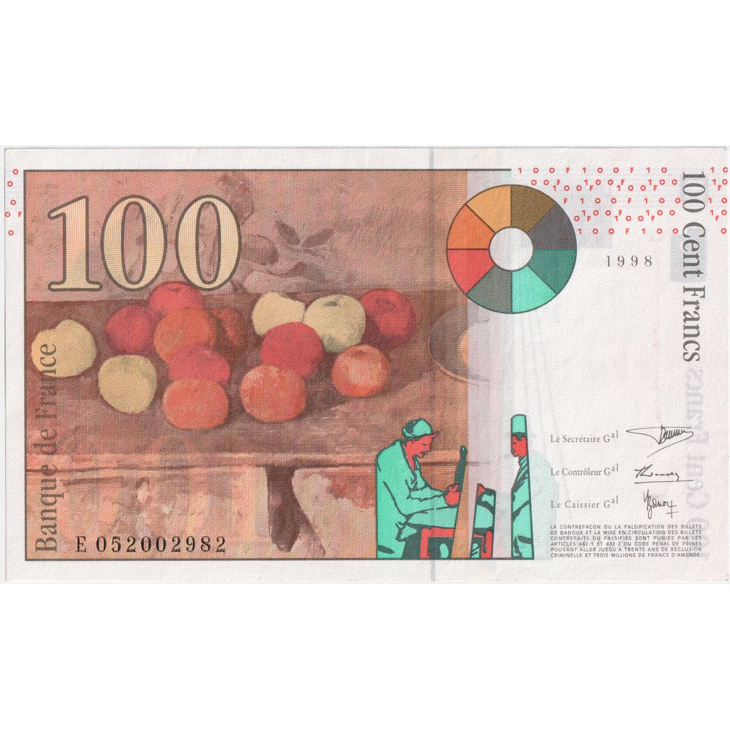 Francja, 100 Francs, Cézanne, E052002982, UNC(65-70)